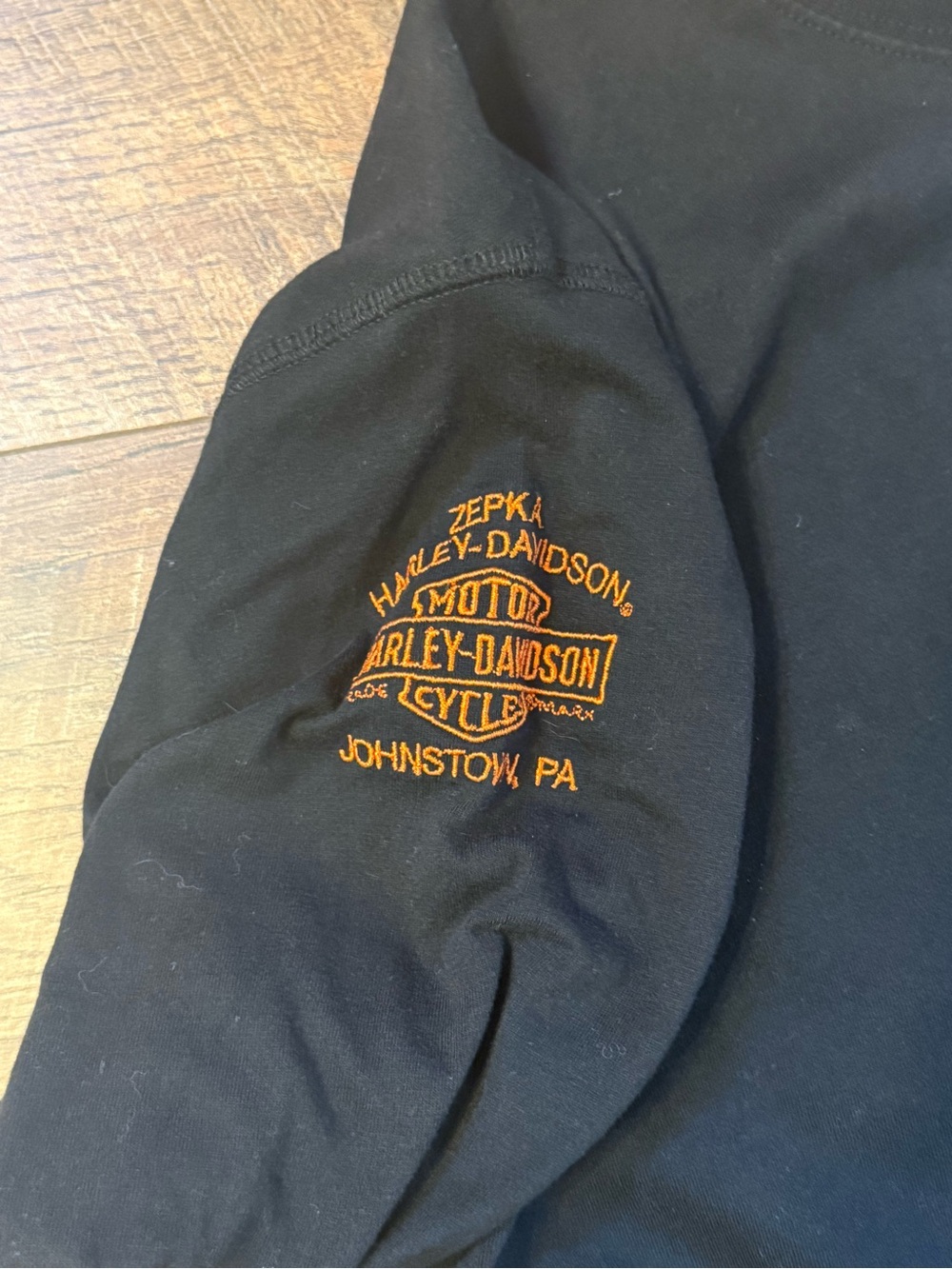 Harley-Davidson Black Long Sleeve Tee with Orange Logo - Picture 2 of 4